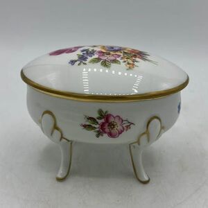 Trinket Jewelry Box Vintage Footed Floral Flowers East Germany